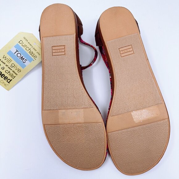 TOMS Colorful Woven Thong Sandals (Size 9.5W) NWT - Picture 4 of 4